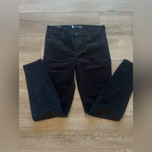 Kut from the Kloth Black Diana Suede Skinny Jeans.